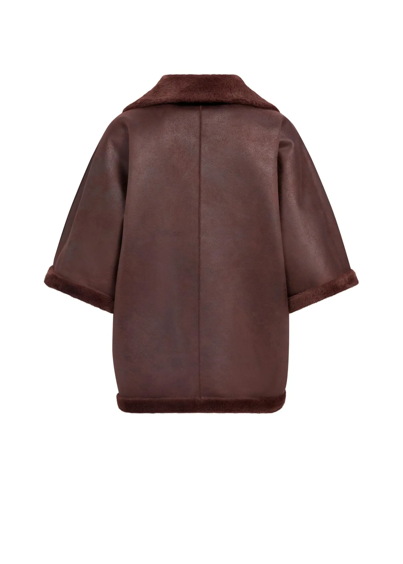 YAYA Yaya - Oversized reversible faux fur sleeveless jacket