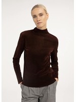 YAYA Yaya - Velvet mesh top with high neck