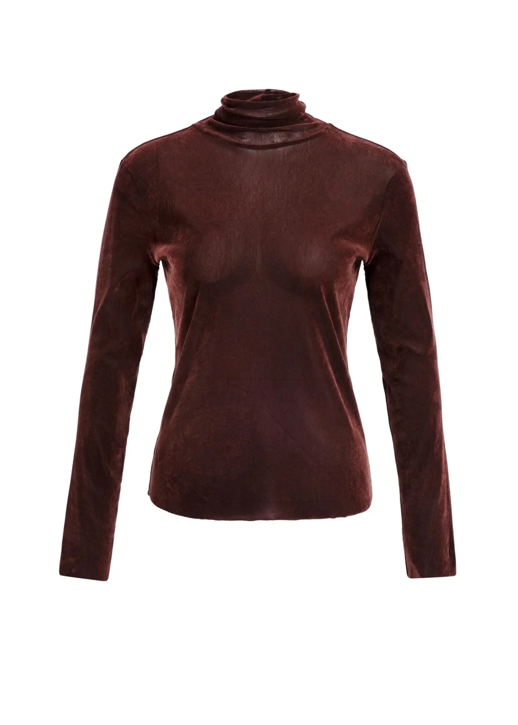 YAYA Yaya - Velvet mesh top with high neck