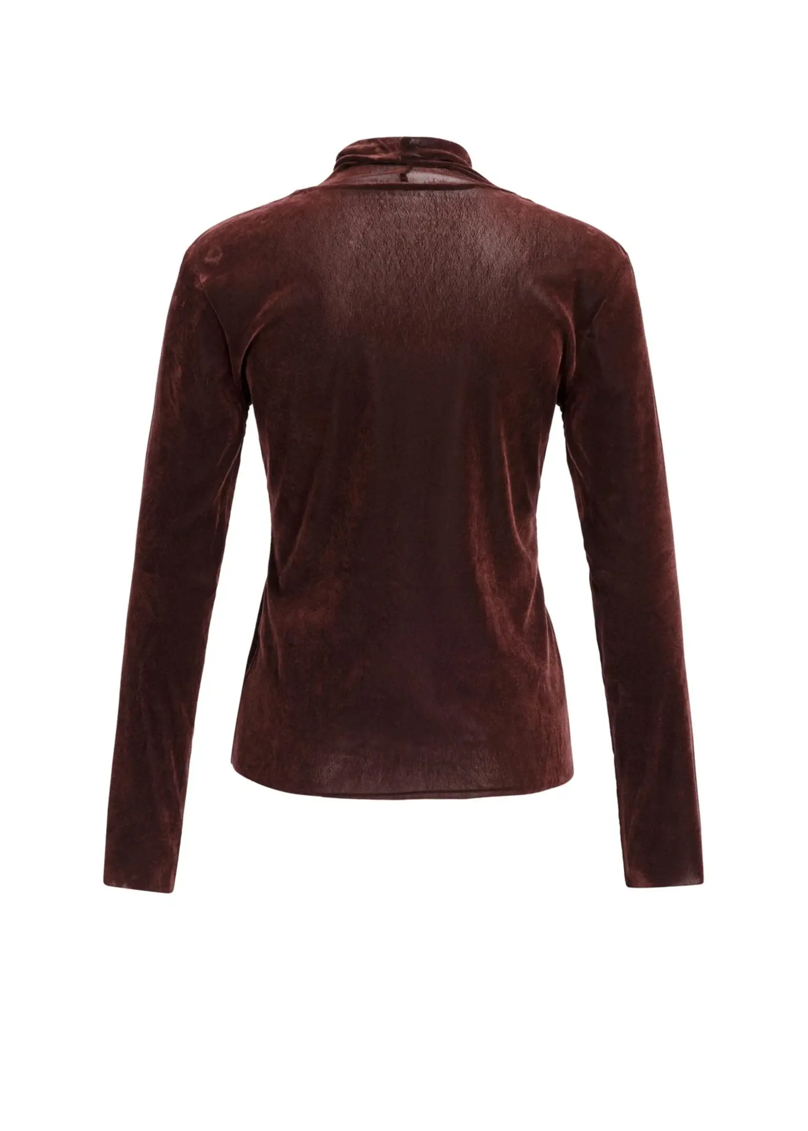 YAYA Yaya - Velvet mesh top with high neck