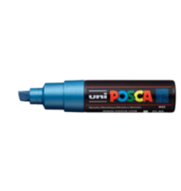 POSCA Paint Markers, PC-8K - Broad Chisel, Metallic Blue