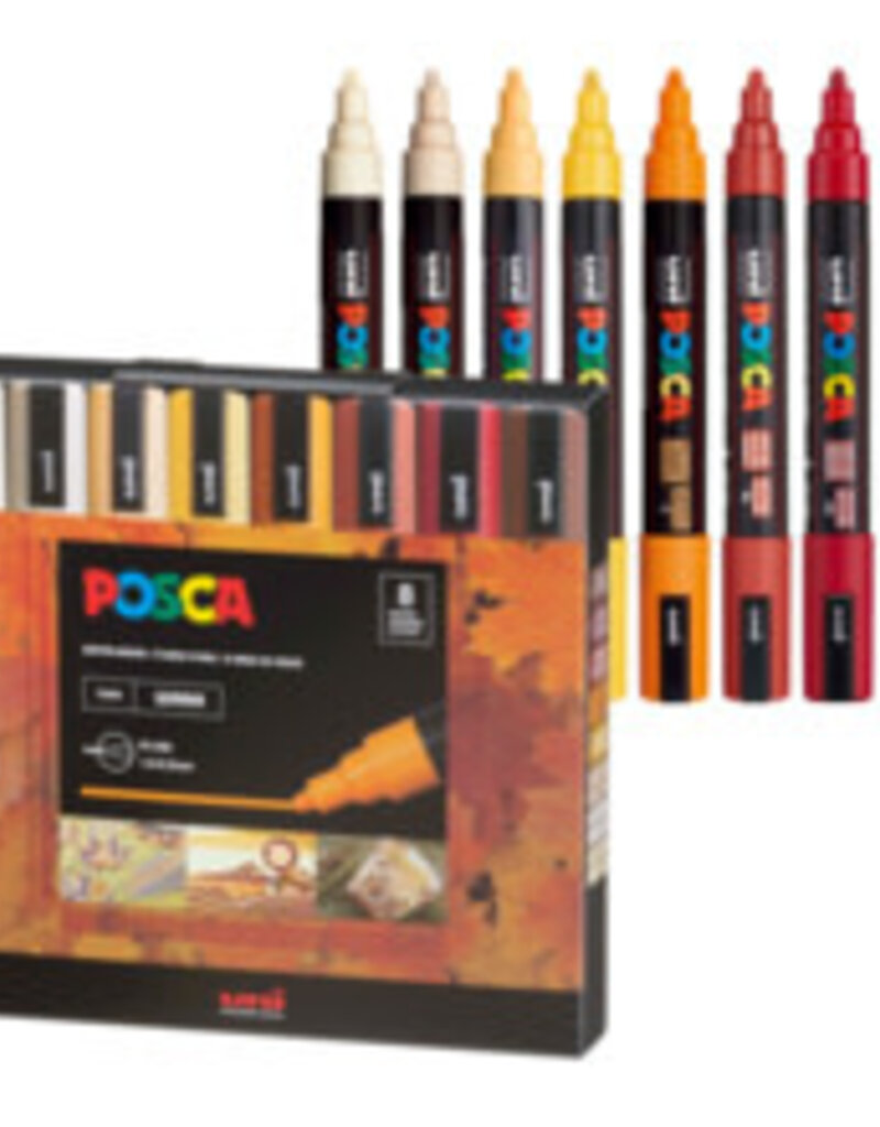 Posca 8-Color PC-5M Warm Tone Set