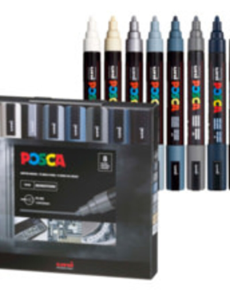 POSCA Paint Marker Set 8 pc PC-5M Monotone Set