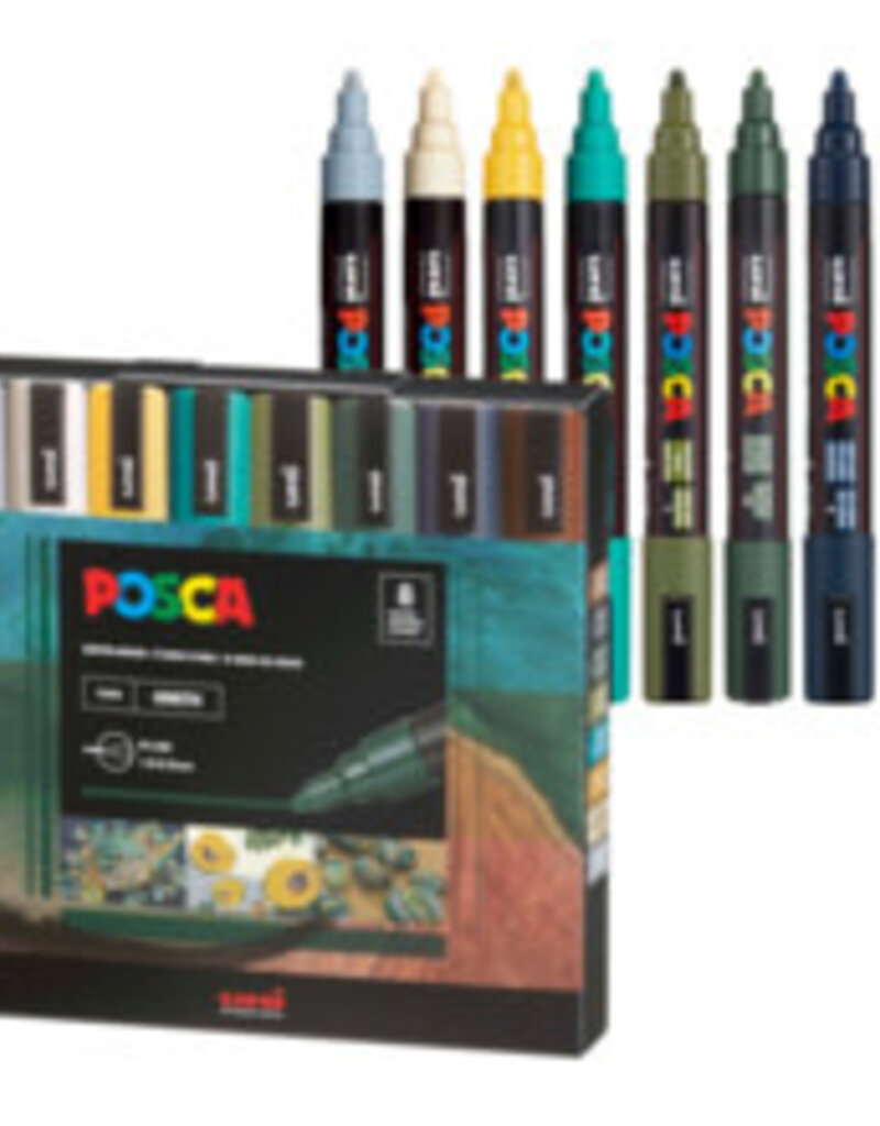 POSCA Paint Marker Set 8 pc PC-5M Earth Tone Set