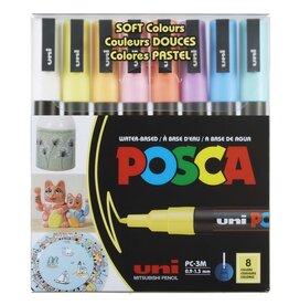 Posca Color Sets (8pc) Soft Colour 3M (Fine)