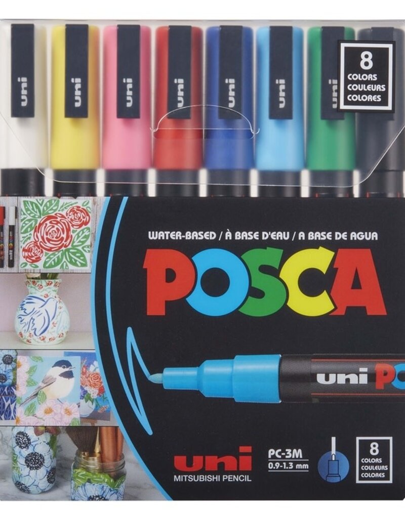 Posca Color Sets (8pc) Basic 3M (Fine)