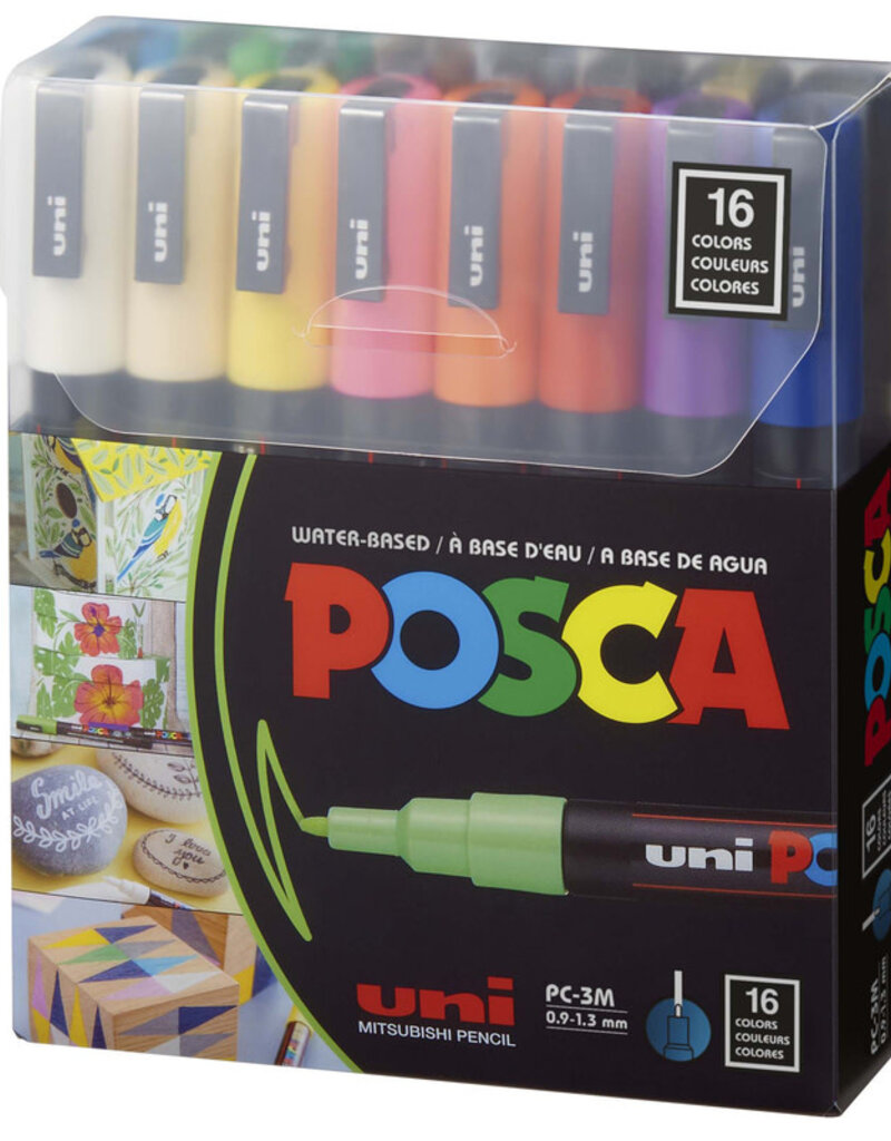 Posca Marker Sets (16pc) 3M (Fine- 1.3mm) - Reddi-Arts
