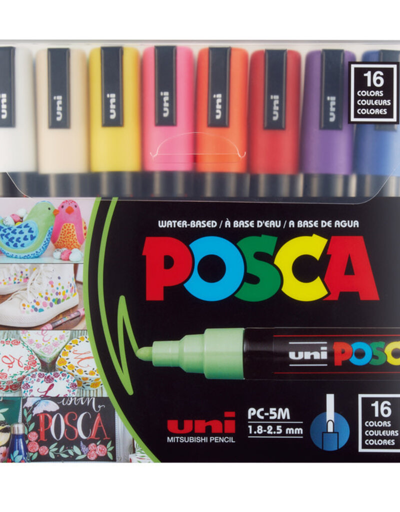 Posca Marker Sets (16pc) 5M (Medium- 2.5mm)
