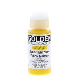 Golden Fluid Acrylic Paints (1oz) Benzimidazalone Yellow Medium