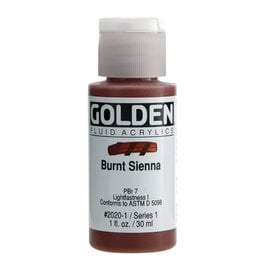Golden Fluid Acrylic Paints (1oz) Burnt Sienna