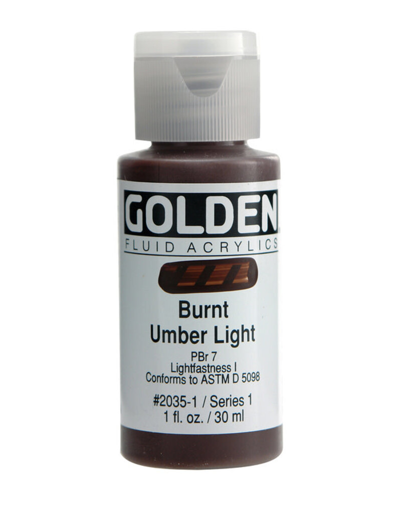 Golden Fluid Acrylic Paints (1oz) Burnt Umber Light