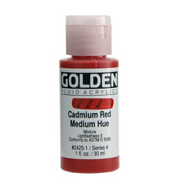 Golden Fluid Acrylic Paints (1oz) Cadmium Red Medium Hue