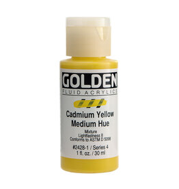 Golden Fluid Acrylic Paints (1oz) Cadmium Yellow Medium Hue