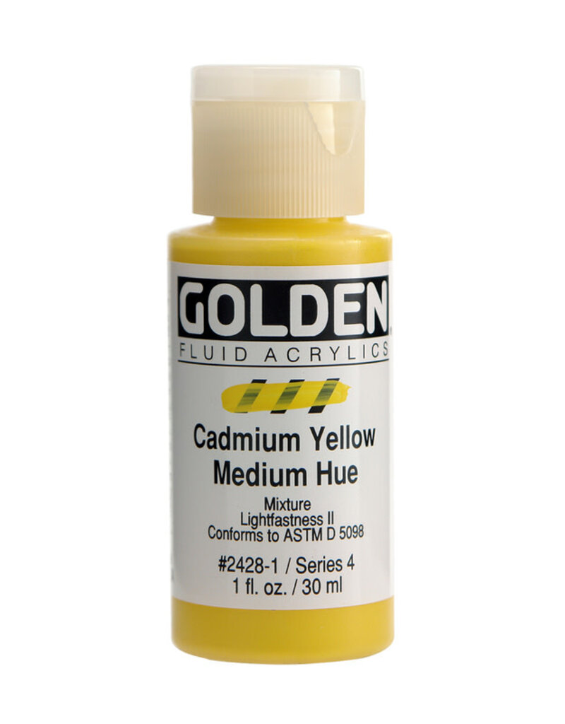 Golden Fluid Acrylic Paints (1oz) Cadmium Yellow Medium Hue