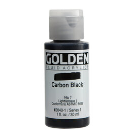 Golden Fluid Acrylic Paints (1oz) Carbon Black