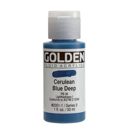 Golden Fluid Acrylic Paints (1oz) Cerulean Blue Deep