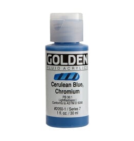 Golden Fluid Acrylic Paints (1oz) Cerulean Blue, Chromium