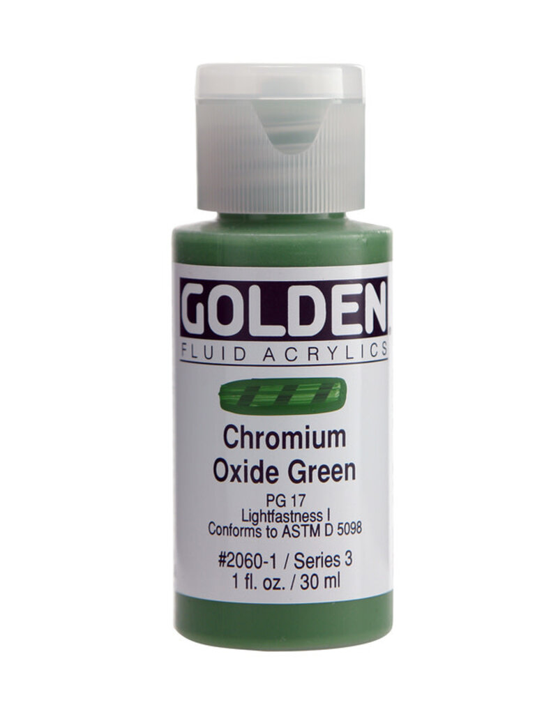 Golden Fluid Acrylic Paints (1oz) Chromium Oxide Green