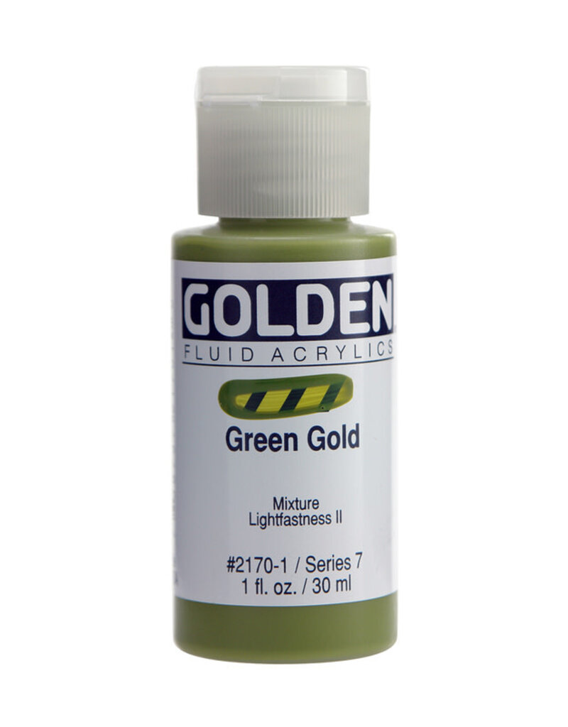 Golden Fluid Acrylic Paints (1oz) Green Gold