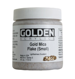 Golden Heavy Body Acrylic Paint (4oz) Iridescent  Gold Mica Flake Small