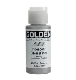Golden Fluid Acrylic Paints (1oz) Iridescent Silver (Fine)