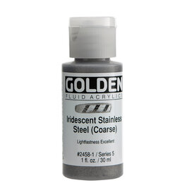 Golden Fluid Acrylic Paints (1oz) Iridescent Stainless Steel (Coarse)