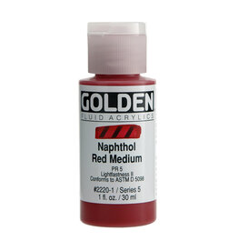 Golden Fluid Acrylic Paints (1oz) Naphthol Red Medium