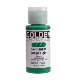 Golden Fluid Acrylic Paints (1oz) Permanent Green Light