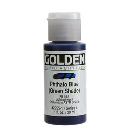 Golden Fluid Acrylic Paints (1oz) Phthalo Blue (Green Shade)