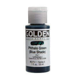 Golden Fluid Acrylic Paints (1oz) Phthalo Green (Blue Shade)