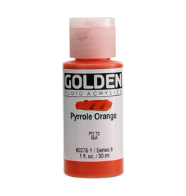 Golden Fluid Acrylic Paints (1oz) Pyrrole Orange