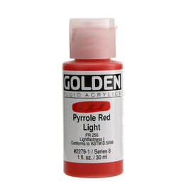 Golden Fluid Acrylic Paints (1oz) Pyrrole Red Light