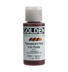 Golden Fluid Acrylic Paints (1oz) Transparent Red Iron Oxide