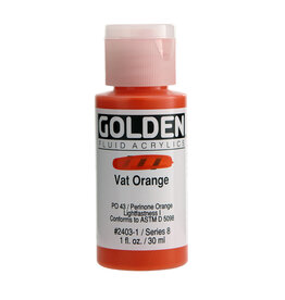 Golden Fluid Acrylic Paints (1oz) Vat Orange