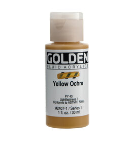 Golden Fluid Acrylic Paints (1oz) Yellow Ochre