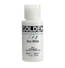 Golden Fluid Acrylic Paints (1oz) Zinc White