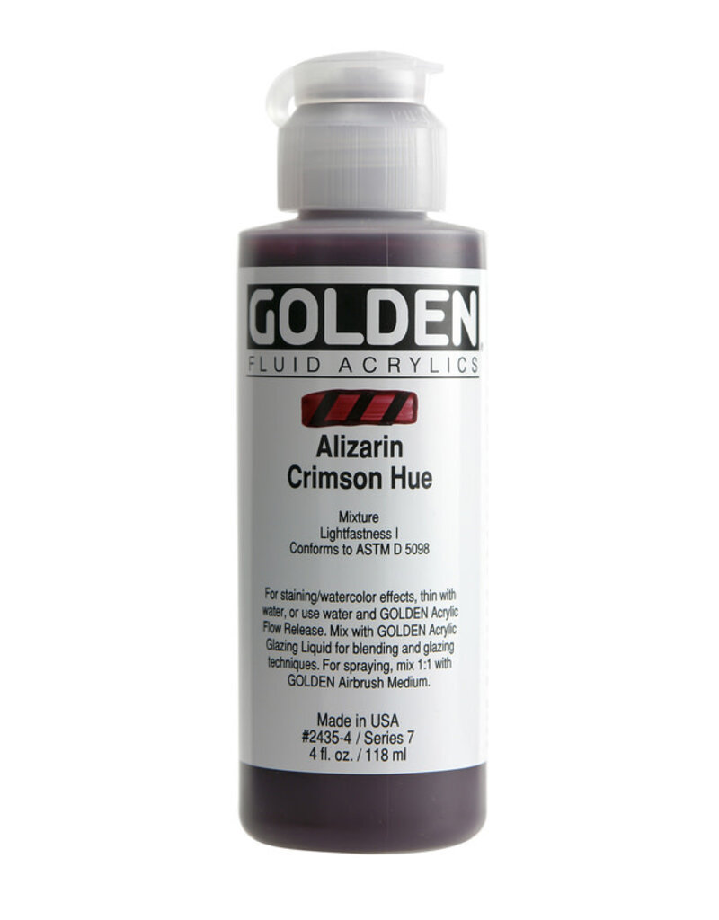 Golden Fluid Acrylic Paints (4oz) Alizarin Crimson Hue