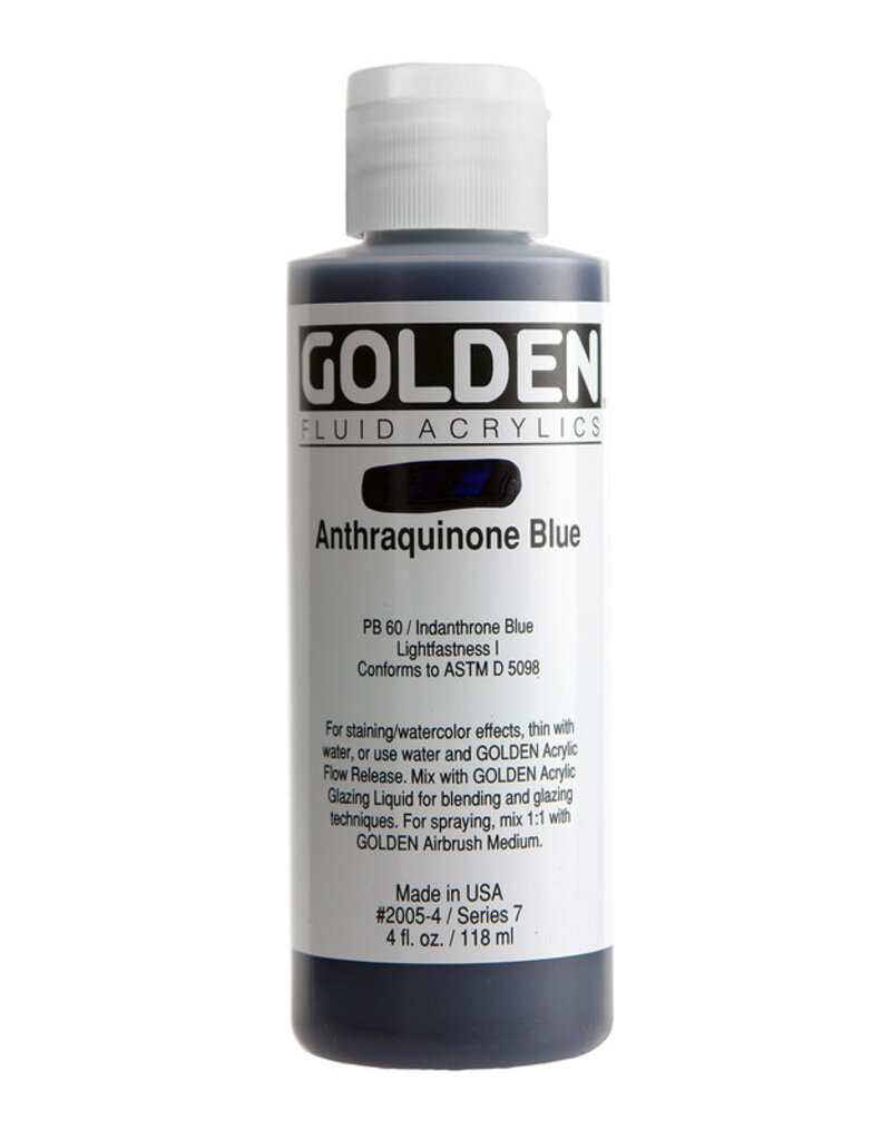 Golden Fluid Acrylic Paints (4oz) Anthraquinone Blue