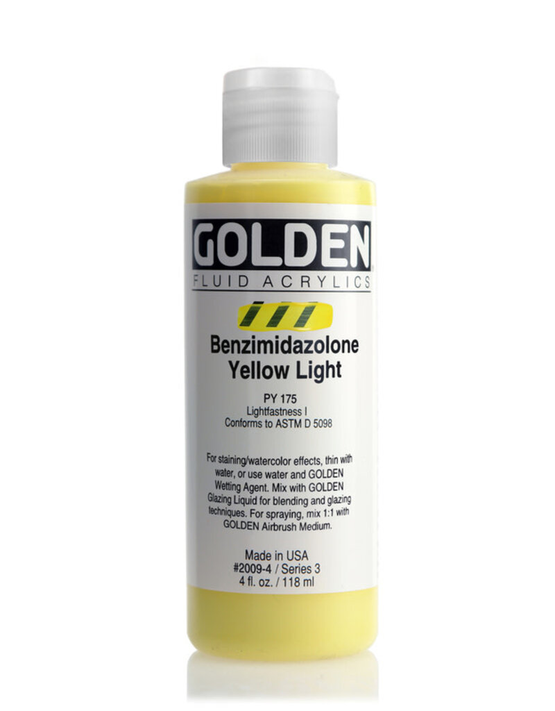 Golden Fluid Acrylic Paints (4oz) Benzimidazolone Yellow Light