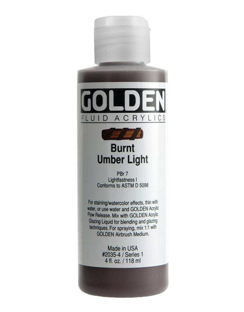 Golden Fluid Acrylic Paints (4oz) Burnt Umber Light