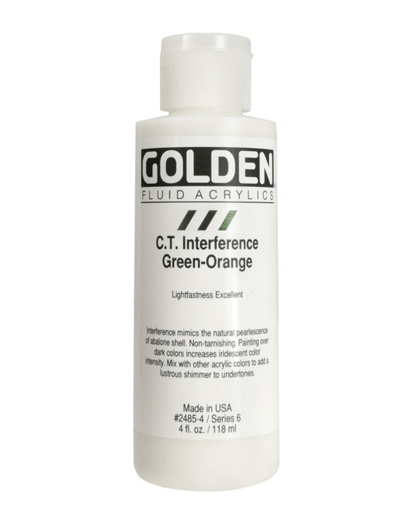 Golden Fluid Acrylic Paints (4oz) C.T. Interference Green-Orange
