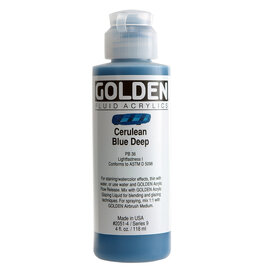 Golden Fluid Acrylic Paints (4oz) Cerulean Blue Deep