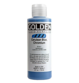 Golden Fluid Acrylic Paints (4oz) Cerulean Blue, Chromium