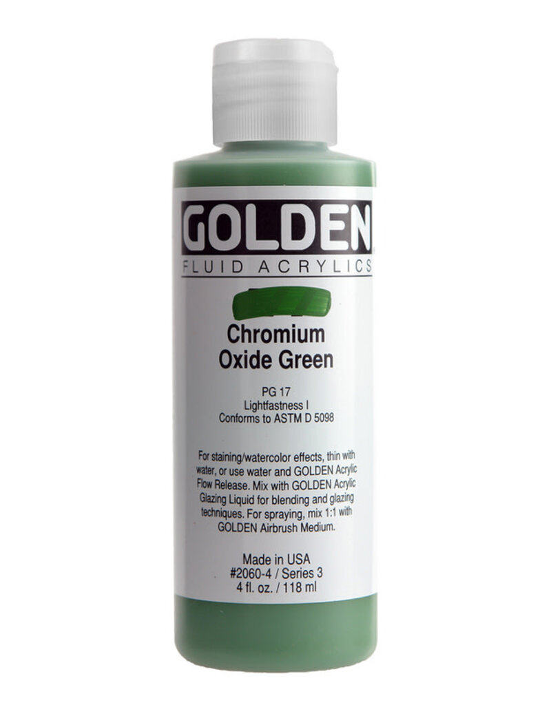 Golden Fluid Acrylic Paints (4oz) Chromium Oxide Green