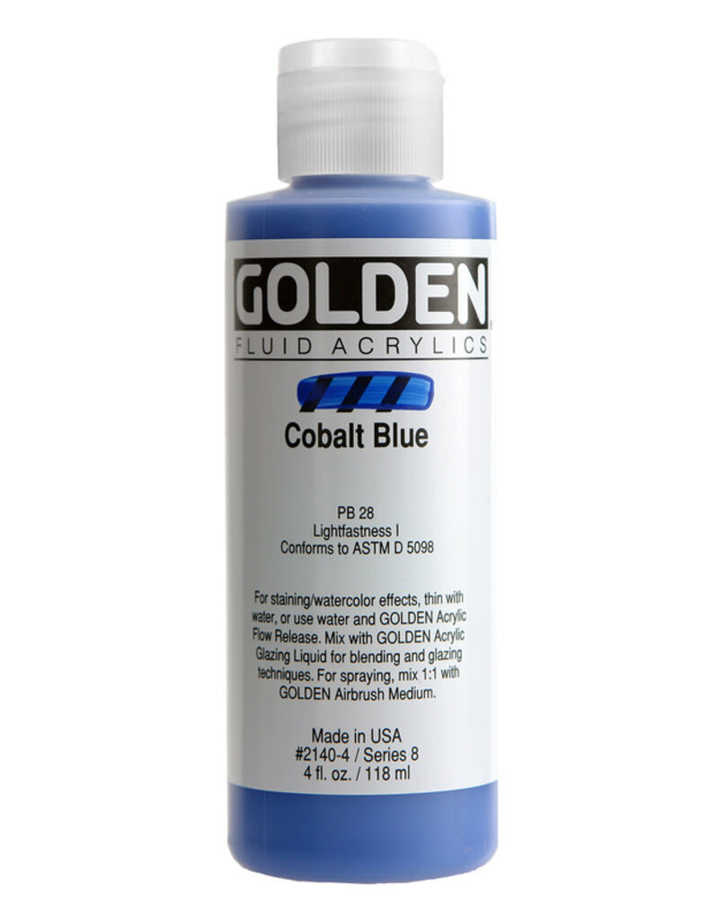 Golden Fluid Acrylic Paints (4oz) Cobalt Blue