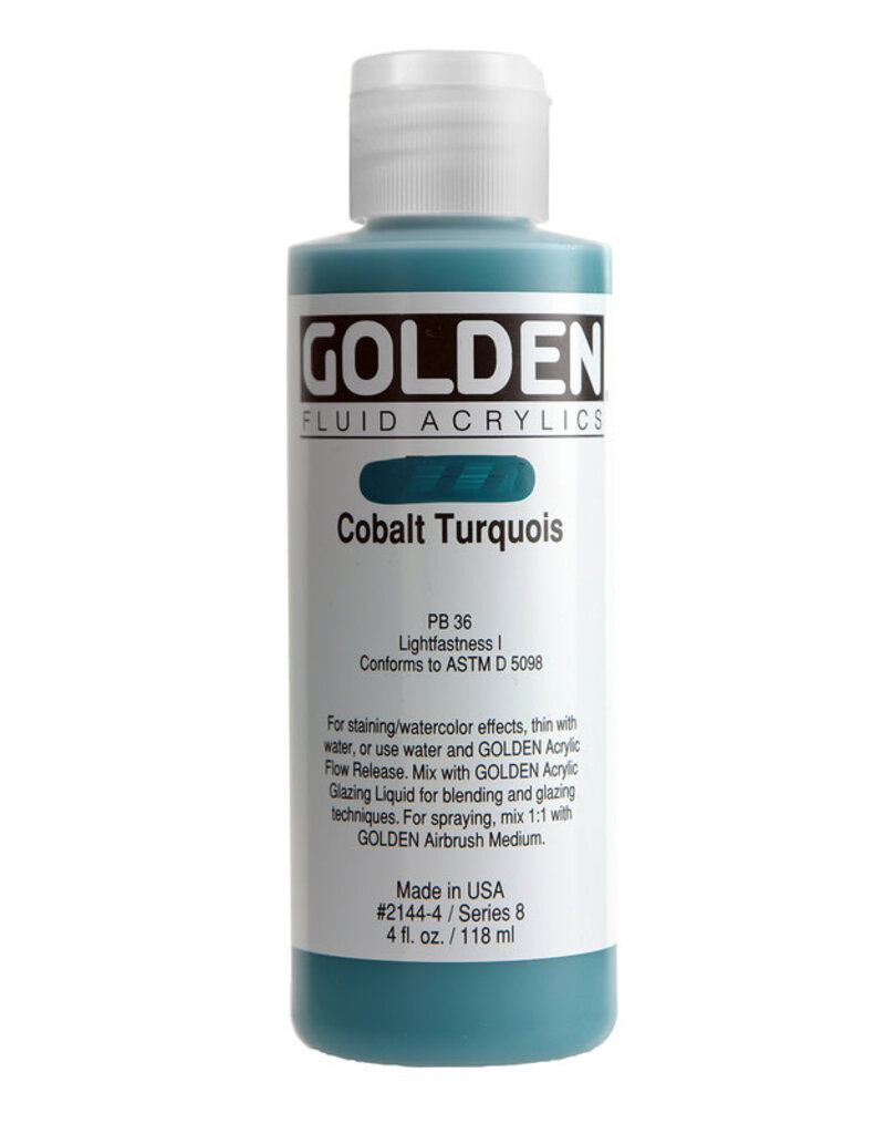 Golden Fluid Acrylic Paints (4oz) Cobalt Turquois