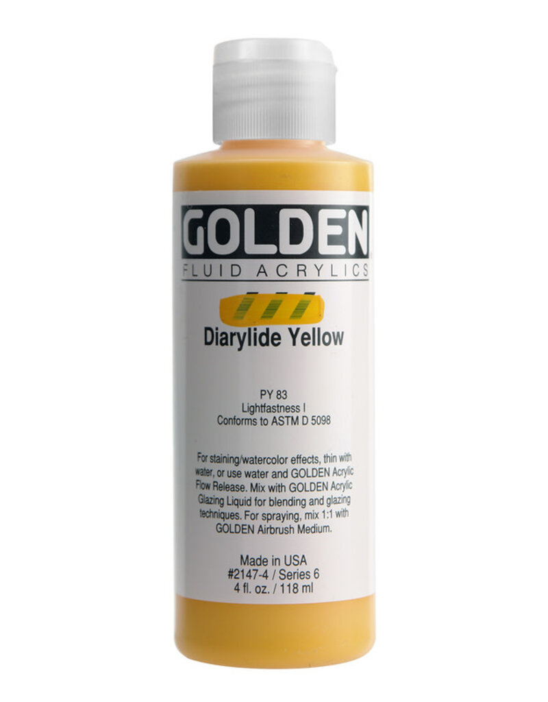 Golden Fluid Acrylic Paints (4oz) Diarylide Yellow
