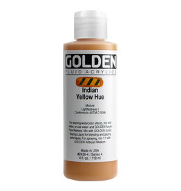 Golden Fluid Acrylic Paints (4oz) Indian Yellow Hue