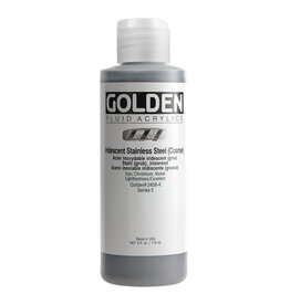 Golden Fluid Acrylic Paints (4oz) Iridescent Stainless Steel (Coarse)