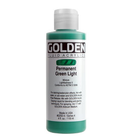 Golden Fluid Acrylic Paints (4oz) Permanent Green Light